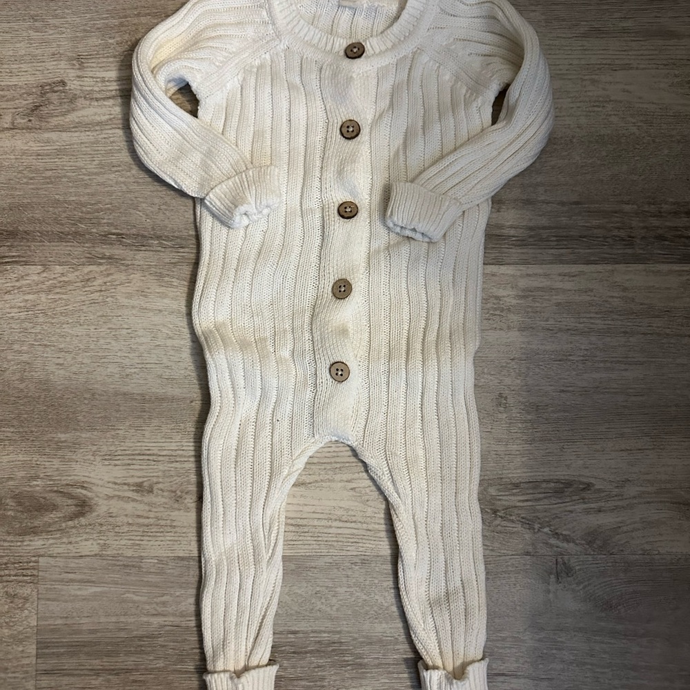 Adorable Cream Knit Kids one piece